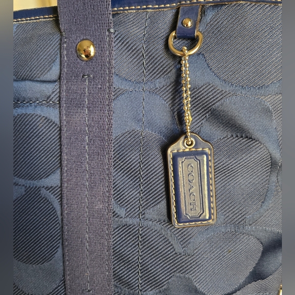 Coach Kyra Daisy Navy Blue Signature Tote - Picture 14 of 15